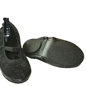 GFrancoDance Flats - Black with Black Rhinestones